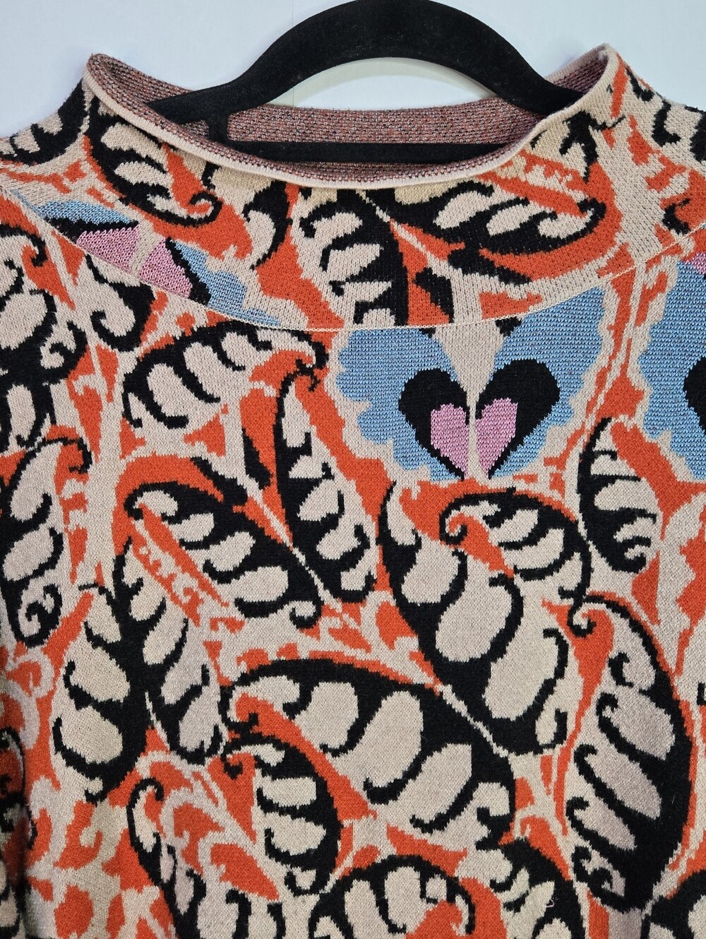 MAEVE Women Size XL Mock Neck L/Sl Heavy Winter Sweater, Abstract Print - Picture 3 of 12